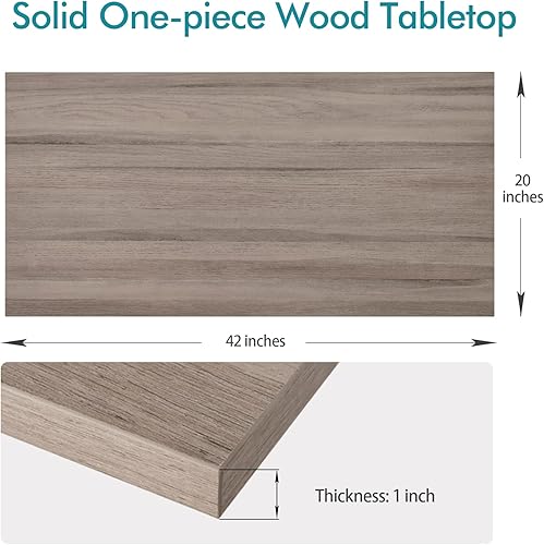 Miniatura 3 de Kaboon Mesa de roble de 42 x 20 pulgadas escritorio de madera de una pieza para escritorio de pie sentado escritorio pequeño para bricolaje uso