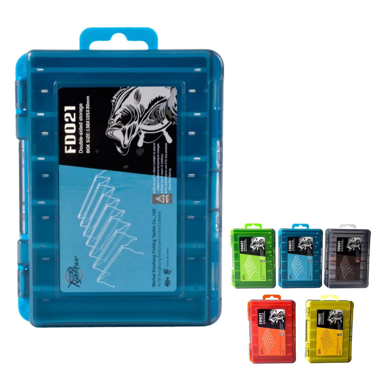 Boxonly Waterproof Double-Sided Fishing Tackle Storage Box – Small Blue Lure Organizer for Hooks, Accessories & Terminal Tackle, Portable & Clear Case