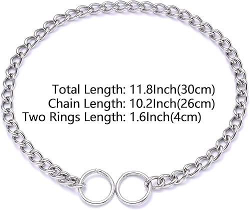 Miniatura 7 de Mile High Life Collar de cadena de entrenamiento para perros Anillo P deslizante de acero inoxidable Collar de estrangulador Resistente a la