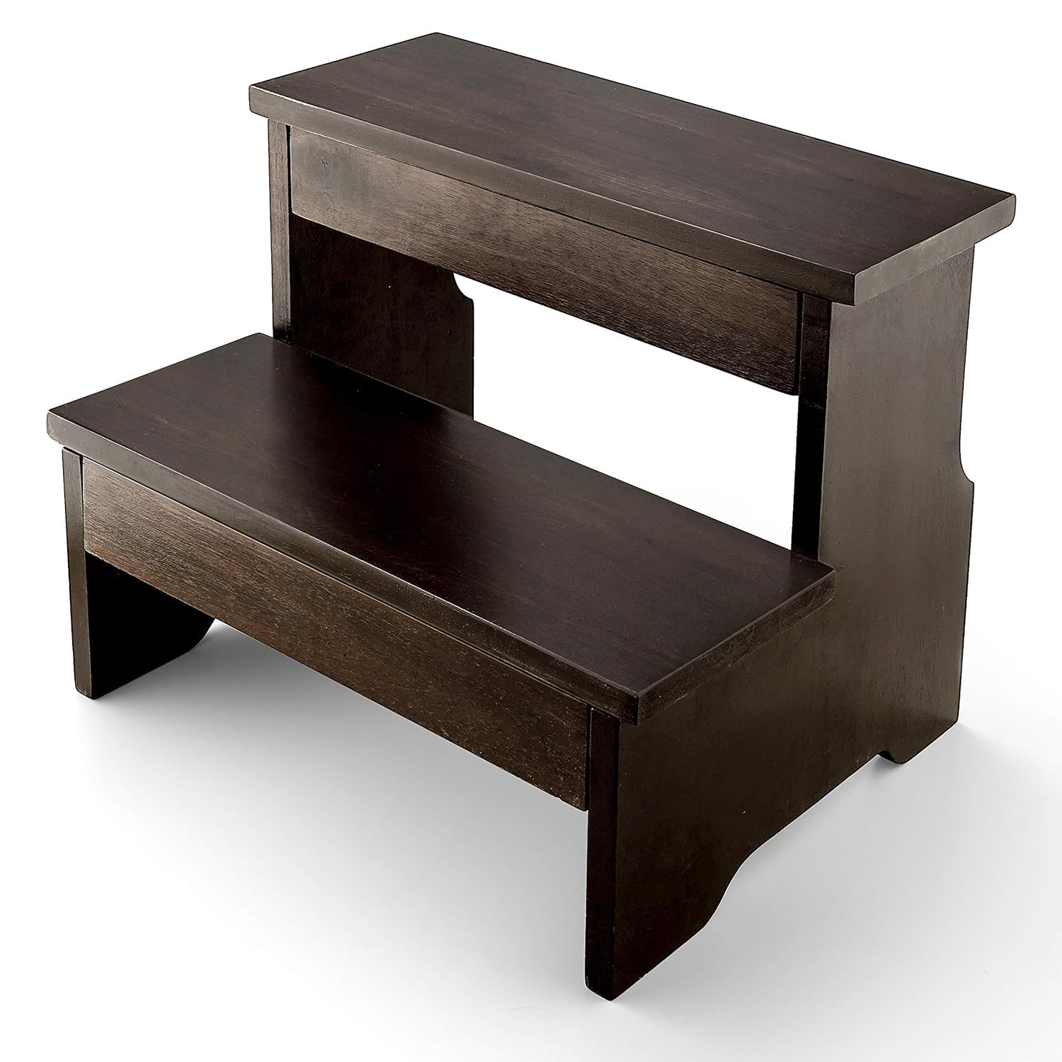 GIANTEX Sheesham Wood Non Slip 2 Step Stool for Kitchen Bedroom Solid Wooden Heavy Duty 2 Stairs Footrest Step Stool for Living Room Bedside Hallway (Walnut Finish)-image-39