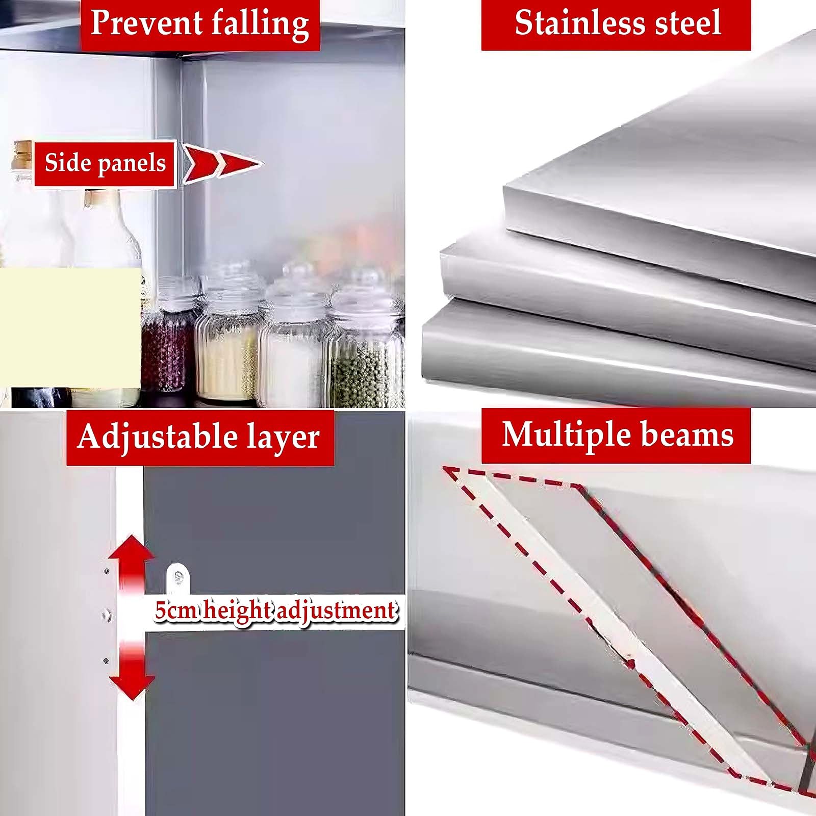 Hängeschrank Küche aus Edelstahl Mehrzweckschrank mit Acryl-Schiebetüren Wandhängende Metallschrank für Küche, Garage, Werkstatt, Restaurant, Waschküche(90 * 30 * 70cm/35.4 * 11.8 * 27.6in)
