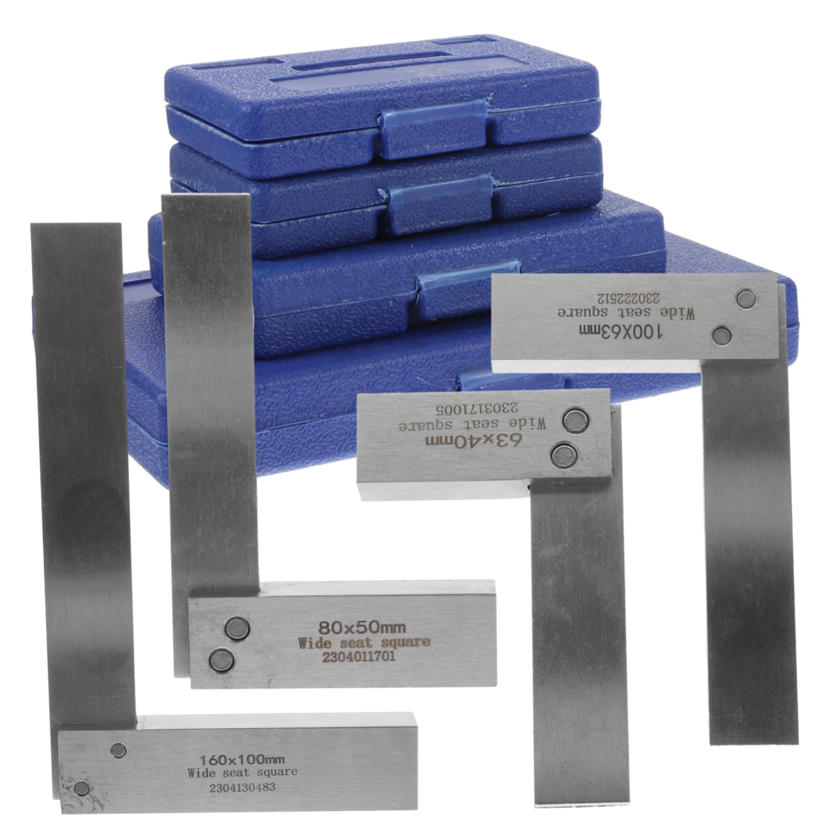 Housoutil 2 3 4 6 Blocco Squadra Per Macchinisti Set Righello Per Lavorazione Del Legno in Acciaio Inox Righello Ad Angolo Retto Squadra Di Precisione Per Ingegneri