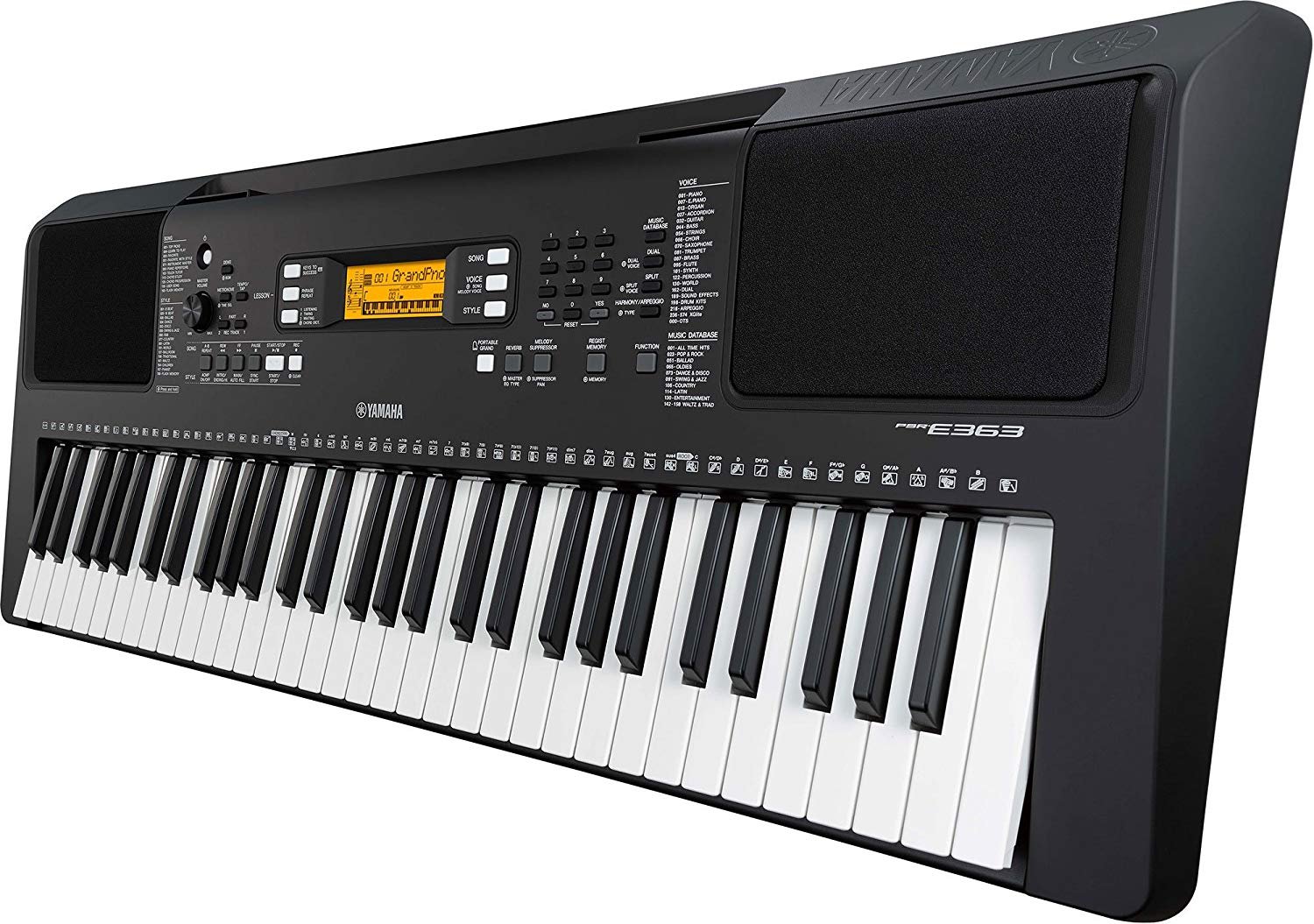 ヤマハ　PSR-E363 スタンド付き Yamaha PSR-E363 Digital Keyboard (61 Keys) With Blueberry Cover