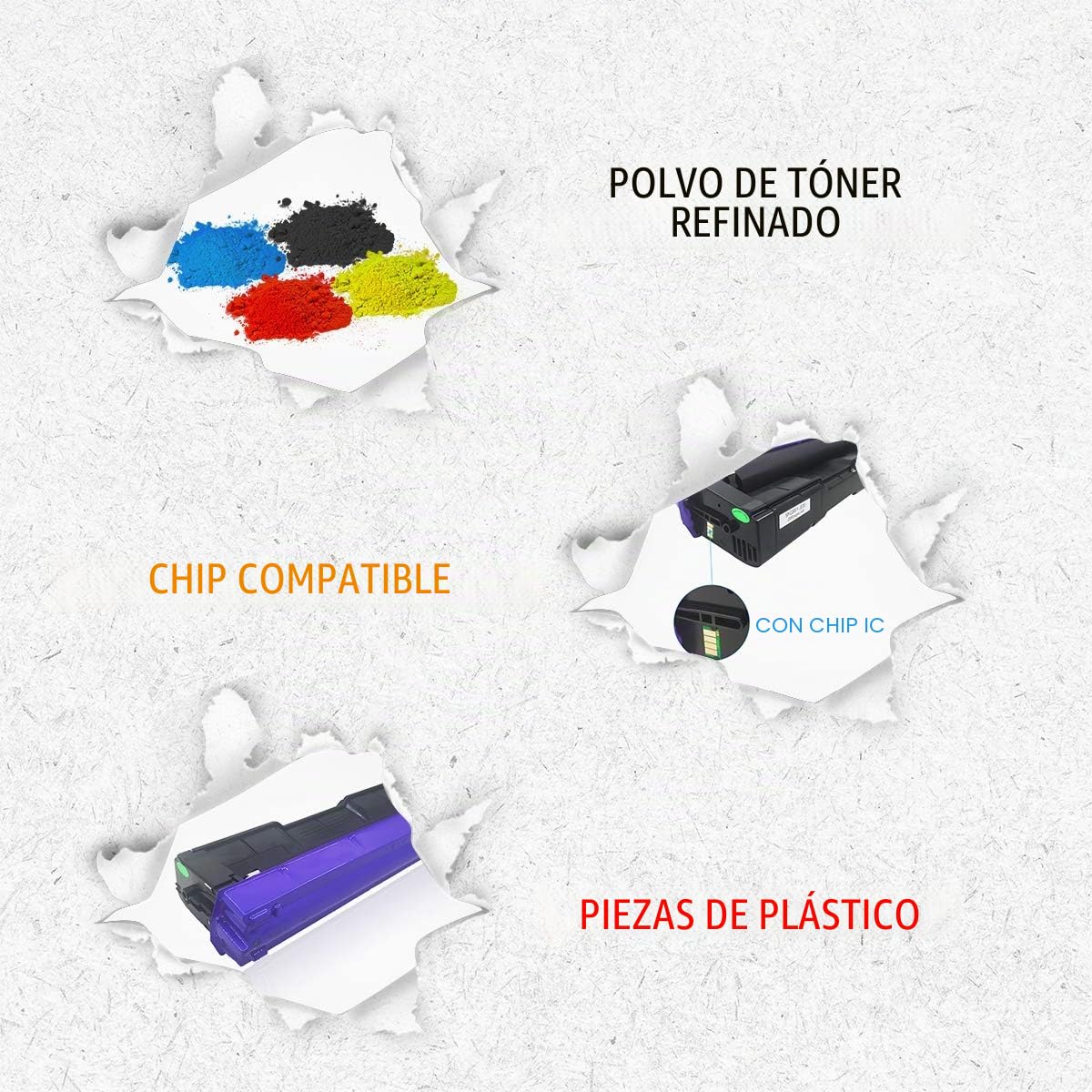Cartuchos de Tóner Compatibles con 4 Colores SP C250 C261 Alta Capacidad 2300 Páginas para RICOH Aficio SP C250DN C250SF C261SFN C261SFNw C261DNw C260 C260DNW C260SFNW Impresoras GREENPRIN