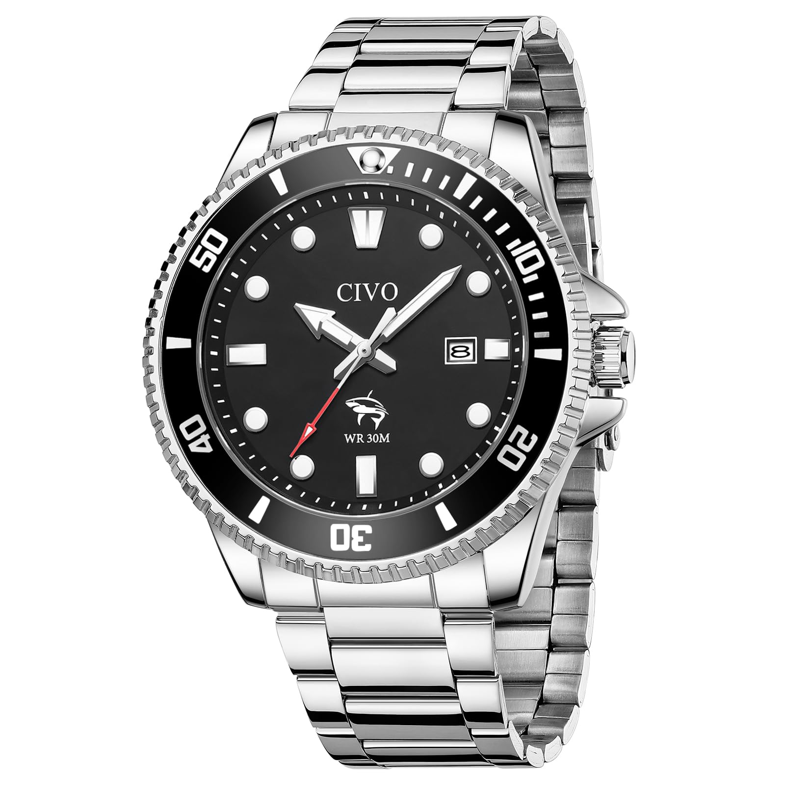 CIVO Analog Quartz Watches for Men: Luminous Comfortable Silicone Strap Wristwatch with Date for Everyday Wear - Waterproof Watch for Men Outdoor - Hiking Fishing Camping Cycling