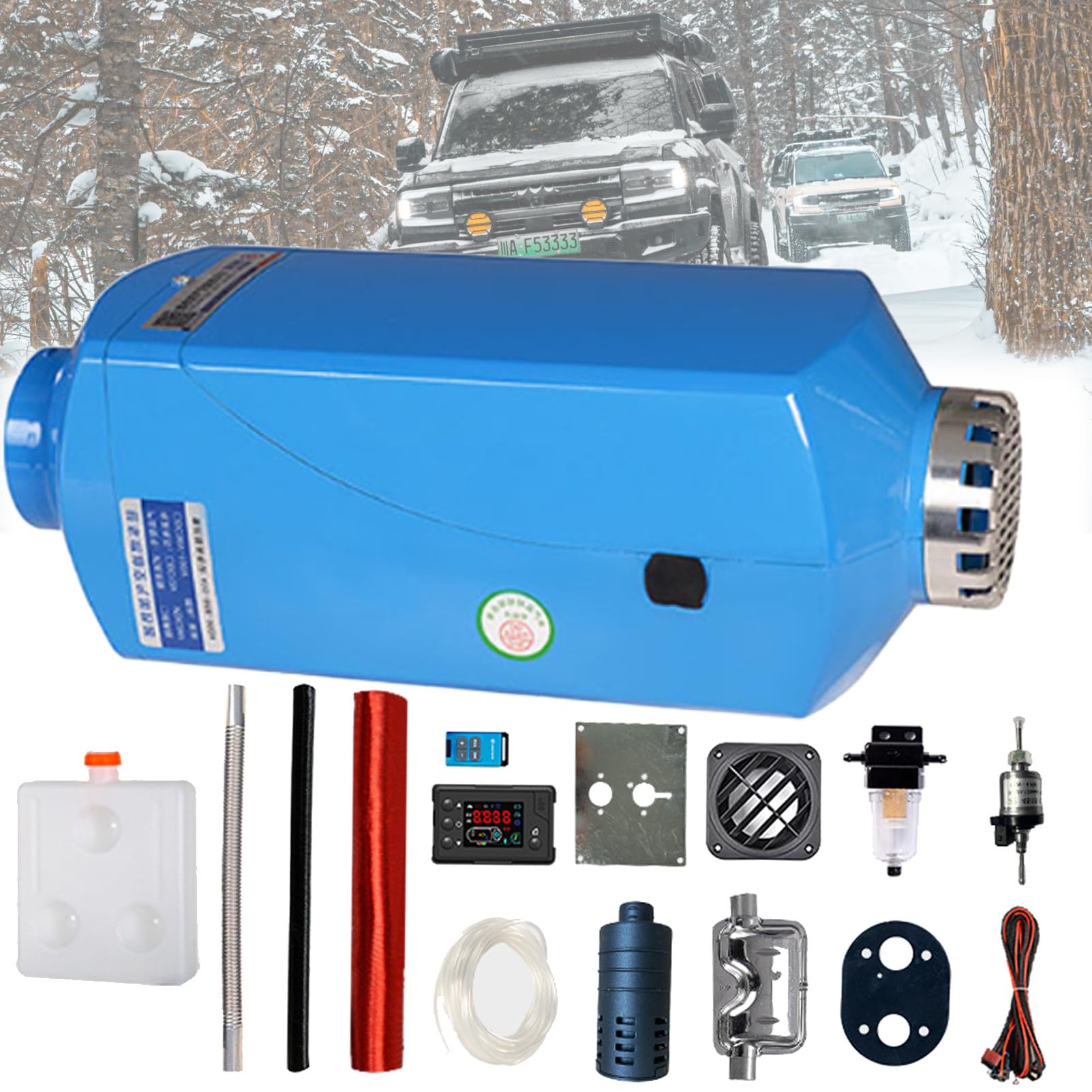 Wszechstronny Nagrzewnica Powietrza Diesel 12 V 8 Kw, Ogrzewanie Postojowe, Ogrzewanie Nocne Diesel Z TłUmikiem, Pilot Lcd, Do SamochodóW CiężArowych,KamperóW, Domu 12V