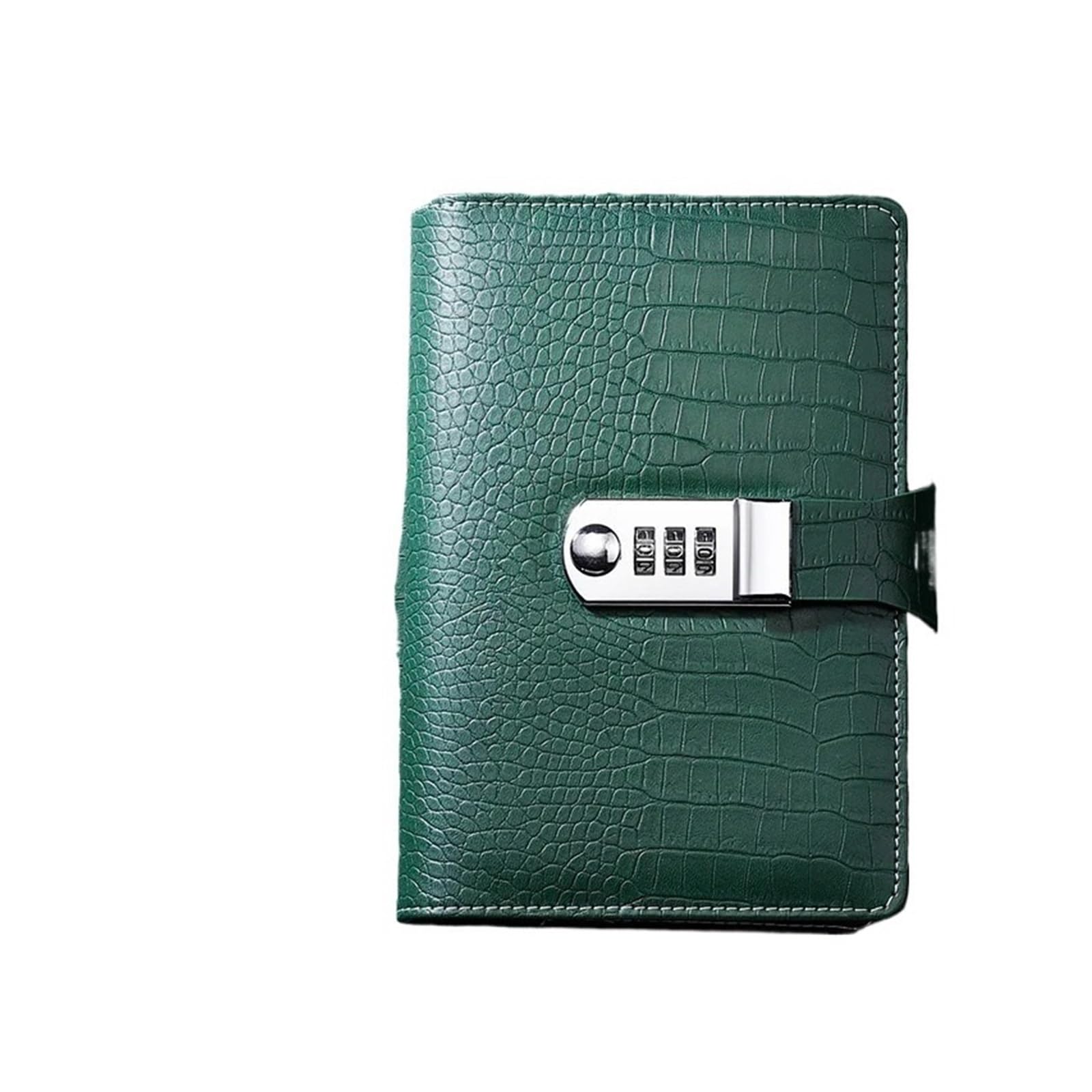 Afsluitbare Dagboek A6 A5 Notitieboek Vintage Luxe Krokodil Textuur Lederen Dagboek Notitieboek Wachtwoord Slot Kantoor Dagboek Kantoor Cadeau voor Man (Kleur: A6G