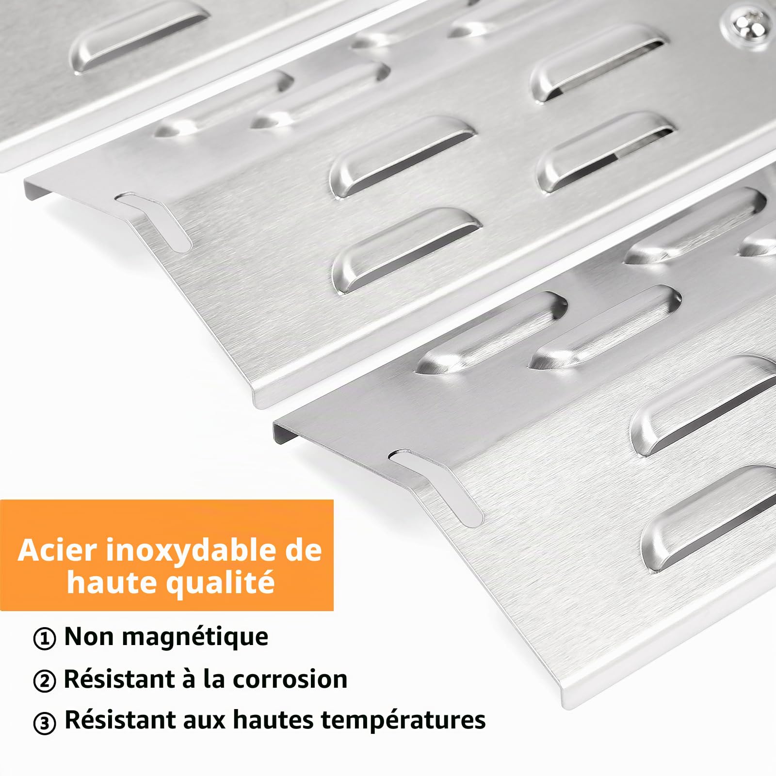 GFTIME Lot de 3 couvercles de brûleur en Acier Inoxydable pour Landmann, Burnhard, Taino, Tepro, Jamestown, Répartiteur de Flamme pour Charbroil, Tenneker, Napoléon Freestyle 365, Jamie Oliver