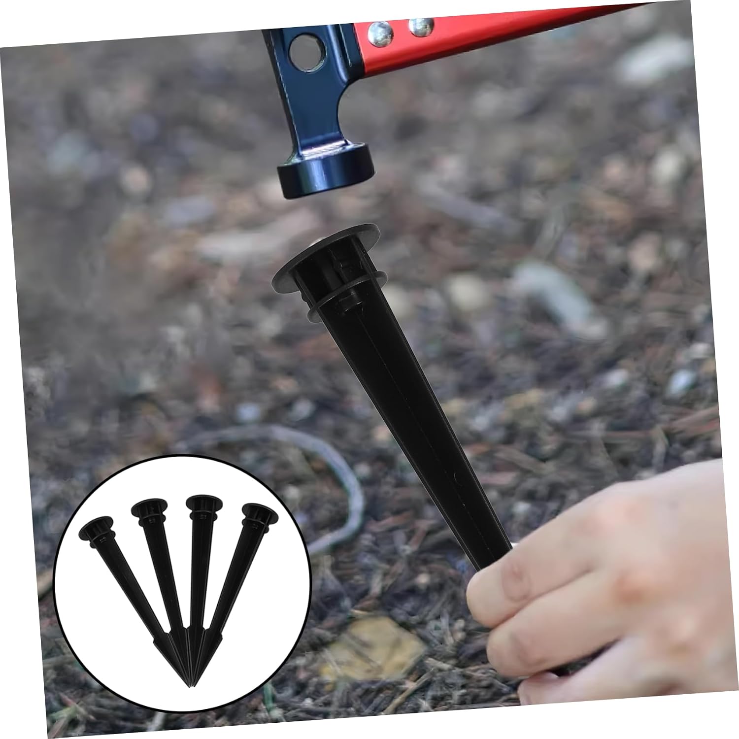 BESPORTBLE 4pcs Solar Light Ground Stakes Plastic Garden Light Stakes for Pathway Patio Landscape