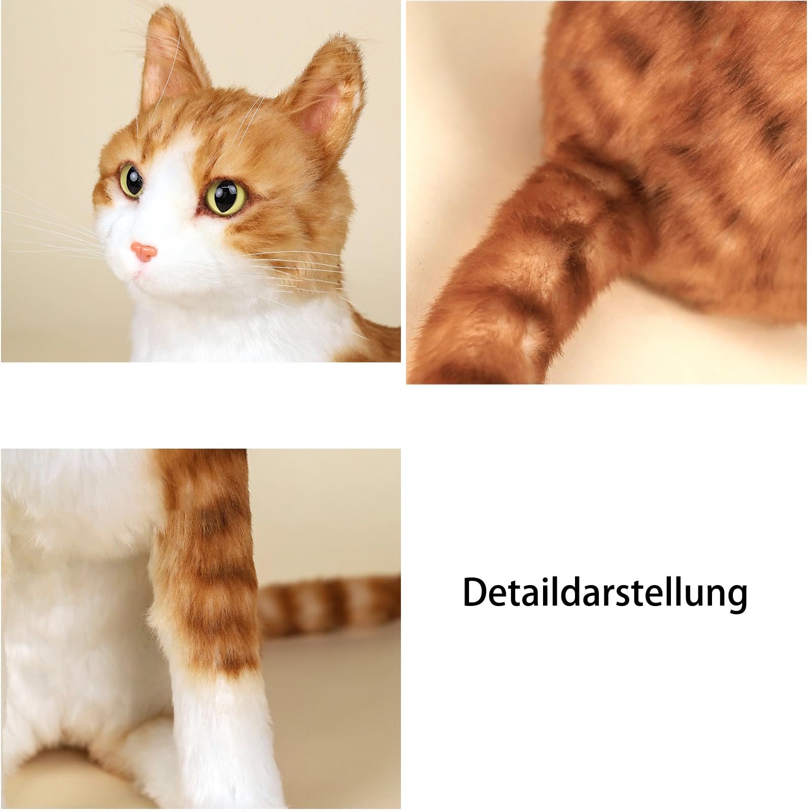 Orange Katze Kuscheltier, H38*B22cm Weich Klein Plüschtier, Katzen Stofftier Plüsch Plüschtiere, Geschenk für Jungen Mädchen (Vermögensgewinnung)