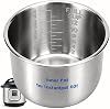 Olla interior de acero inoxidable para Instant Pot de 6 cuartos, grado alimenticio 304 (18/8) | Insertos de repuesto para Instantpot con diseño de fondo engrosado de tres capas, sin recubrimiento de teflón, compatible con Instapot Duo60, Duo Plus 60, Lux60 1