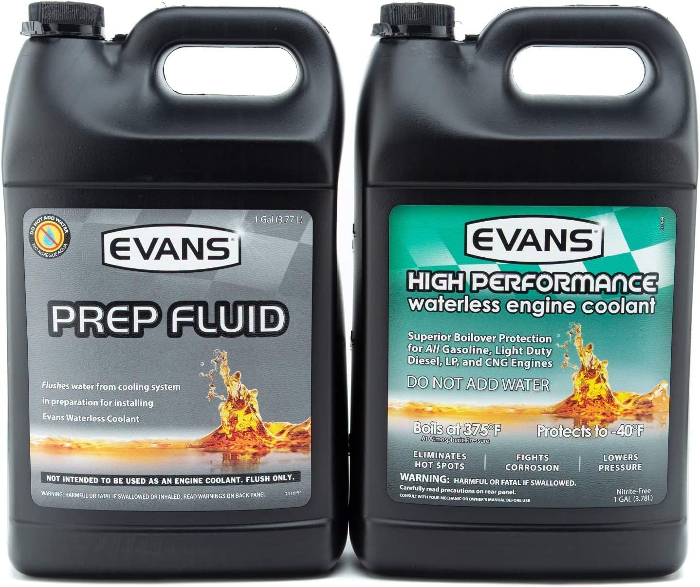 EVANS BUNDLE | Waterless Switchover | Prep Fluid & High Performance Coolant | Eliminates Boil-Over & Overheating Vehicle | 4 Gallons of Each for Converting Multiple Engines | EC41001-4pk | EC53001-4pk