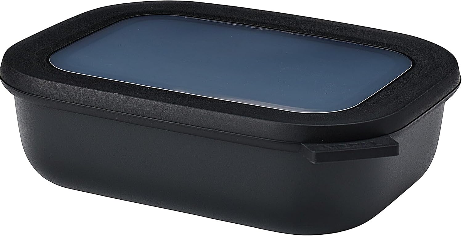 Mepal Rosti 998244 Circular Rectangular Storage Container, 33.8 fl oz (1,000 ml), Nordic Black