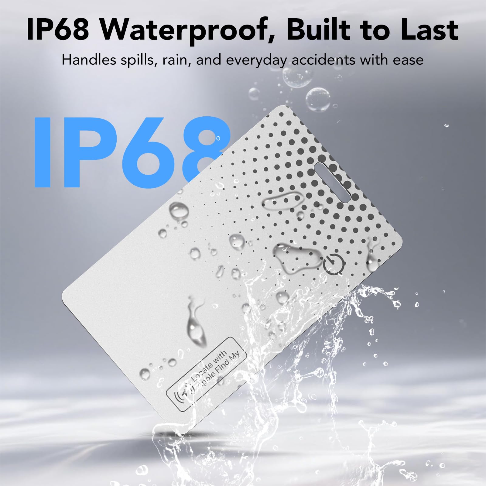 TIMU Air Tag Card Compatibile Apple Dov'è (iOS Only), 1.7 mm Slim Smart Card, IP68 Impermeabile Wallet Tracker, Bluetooth Localizzatore per Valigie, Portafoglio, Borse, Bagagli, Nero (Bianco)