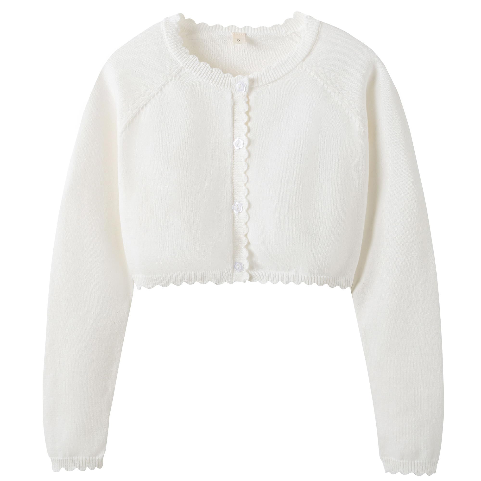 Cropped Shrug Cardigan Girls Cotton Soft Long Sleeve 5-12 Years (Dressy)