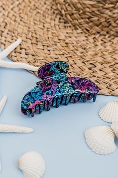 Lilly Pulitzer Colorful Claw Jaw Clip for Fine, Thick, Curly or Straight Hair - Medium Hair Clip for Women, Calypso Coast