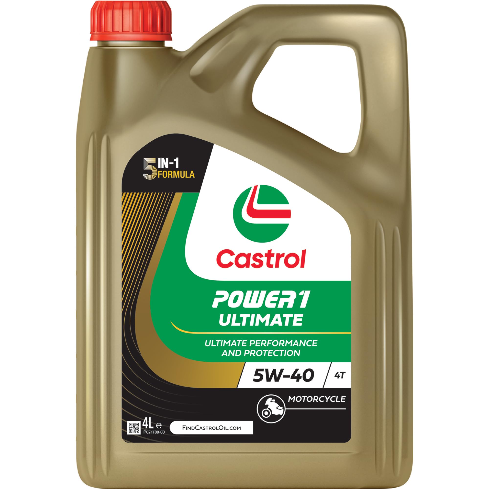 Castrol POWER1 4T 10W-40 Motorcycle Oil 4L, White