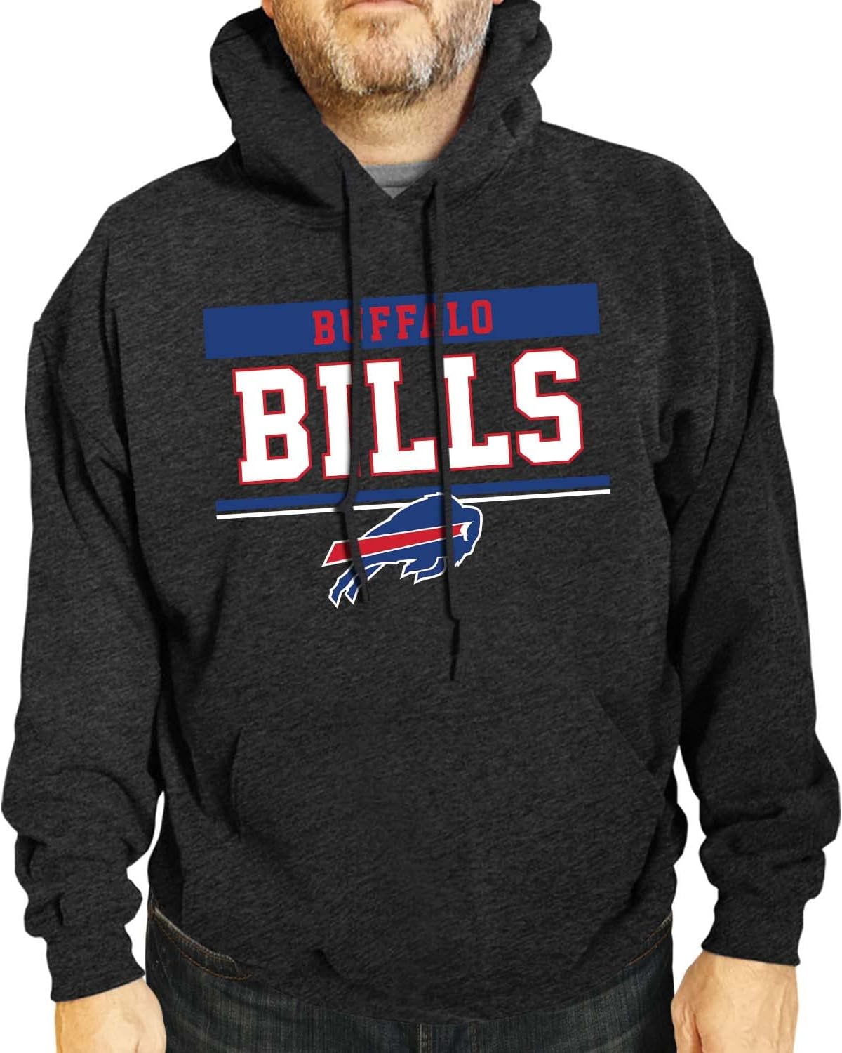 Team Fan Apparel NFL Adult Gameday Charcoal Hooded Sweatshirt - Cotton & Polyester Blend - Stay Warm and Represent Your Team