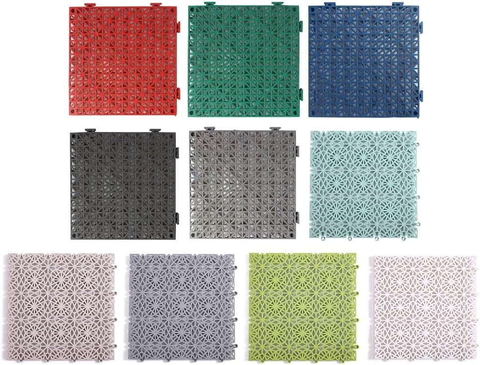 Waterproof Bathroom Shower Mat Nonslip Plain Stitching Cuttable Roll Floor Hollow Splicing Pad 30x30cm