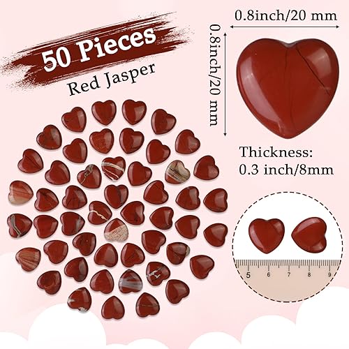 Miniatura 2 de Gerrii 50 piedras curativas de corazón a granel, piedras inspiradoras de corazón de cuarzo, regalo para mujeres, bolsillo de amor, pulido de energía