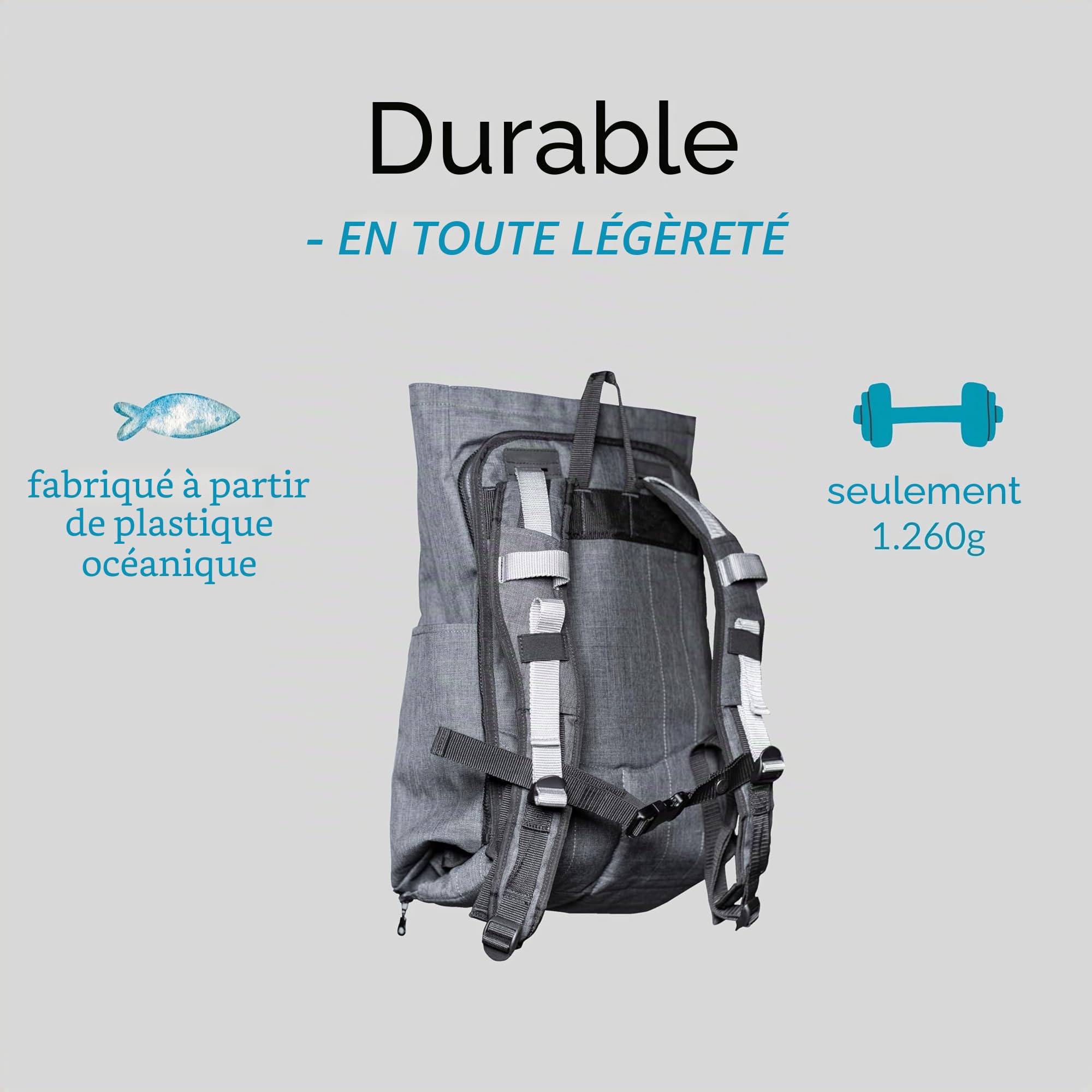 Sac à Dos Avec Porte-Bébé - Col Souple Le Plus Léger - Porte-Enfant Jusqu'à 25 kg - Randonnée à Partir de 2 Ans - Transport (Gris Chiné)