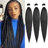 leeven 3 packs pre stretched braiding hair yaki texture 26 inch synthetic hair ez braid hair for woman pre stretched ombre braiding hair extensions 1b