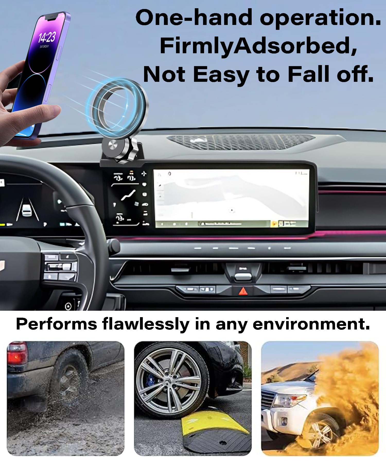 Soporte para teléfono de coche para Kia EV9 2024, 2025, 2026, accesorios aplicables a pantalla táctil de 12.3 pulgadas, clip fijo, soporte Magsafe para teléfono celular, manos libres