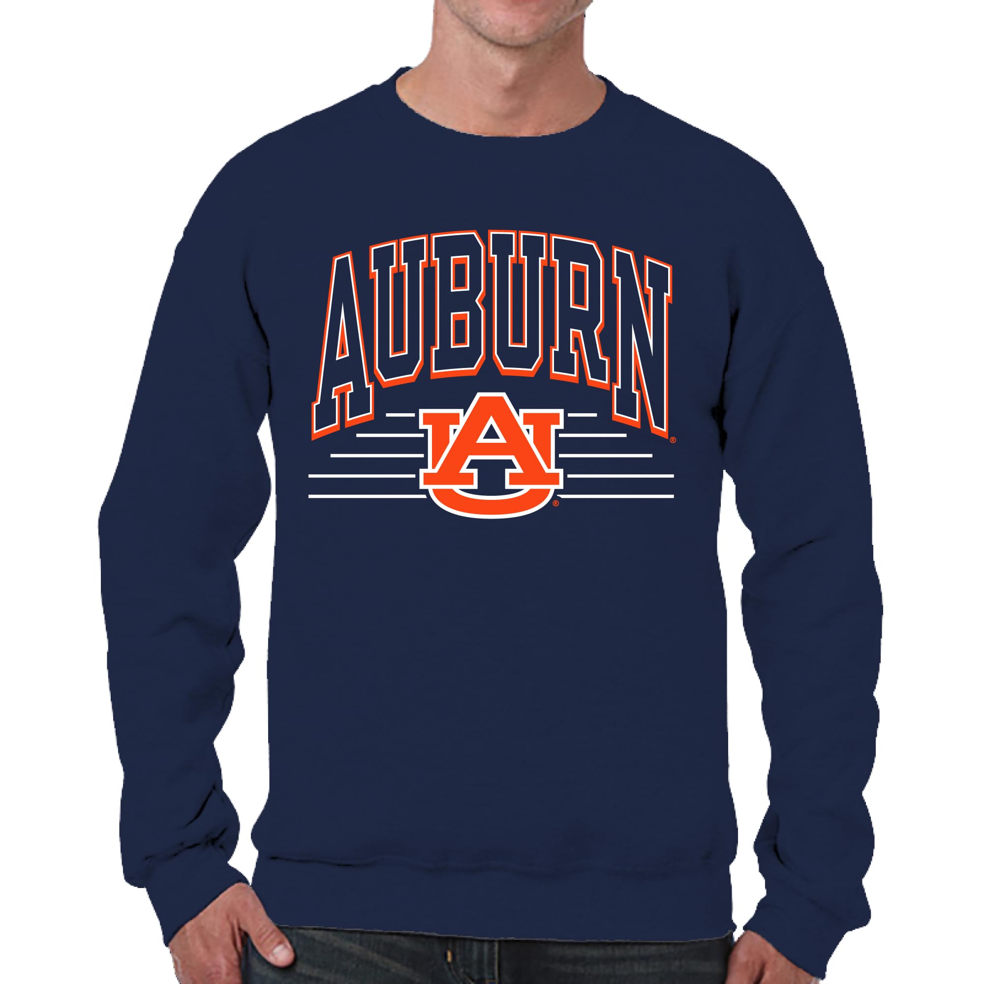 Campus Colors NCAA Adult Unisex Overtime Classics Crewneck Fleece Sweatshirt, Cozy Cotton Poly Blend, Timeless Design, Navy, XL โ image 1