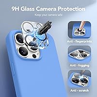 Vista 515 de GONEZ Funda de silicona para iPhone 15 Pro Max, compatible con Magsafe, protector de cámara + protector de pantalla, forro de microfibra suave Negro