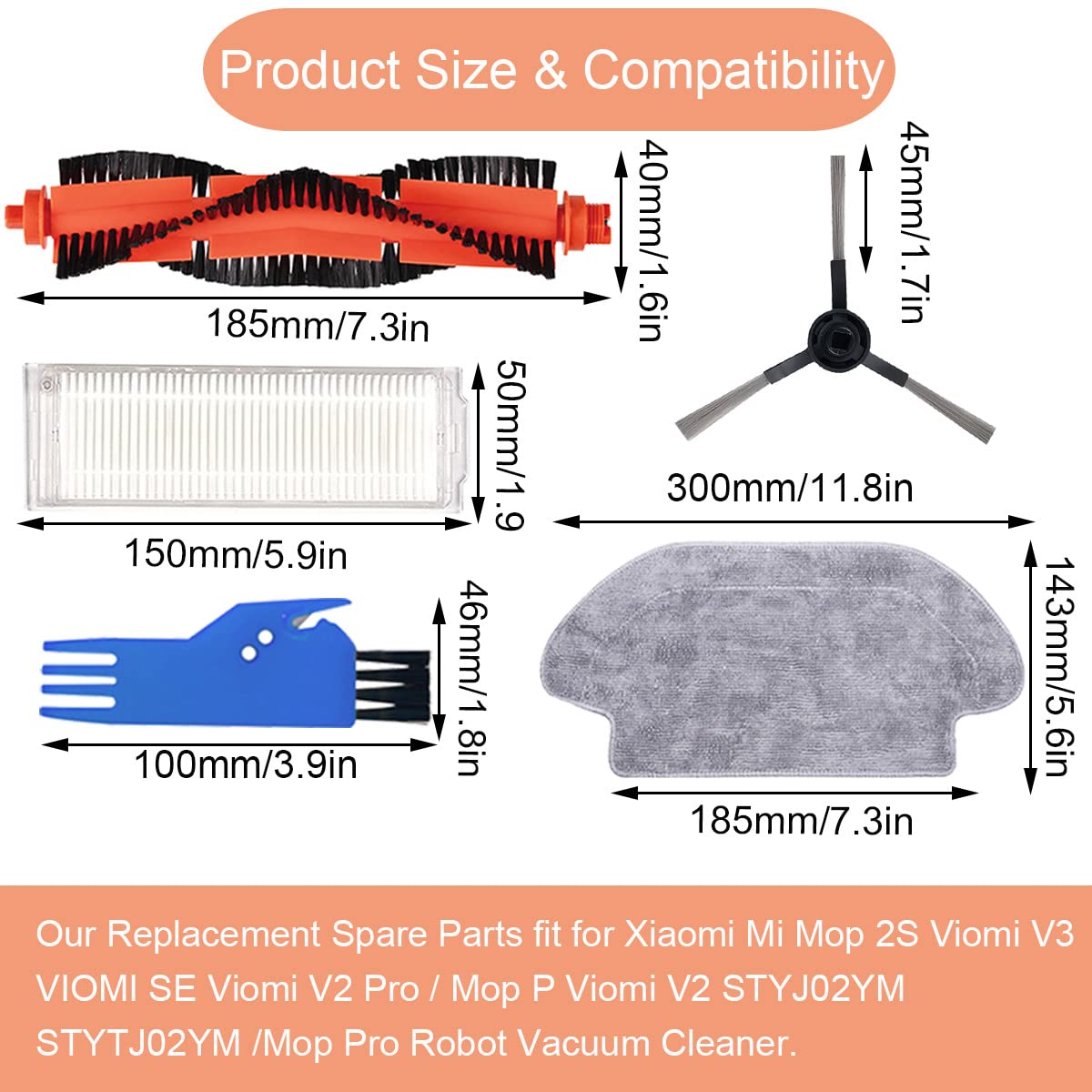 Vervangende accessoireset voor Xiaomi S40 OV81, robotstofzuiger