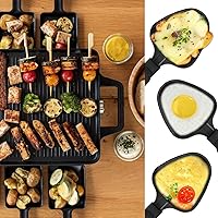 Vista 4 de HONNE Mini parrilla con revestimiento antiadherente, accesorios para derretir queso, repuesto de raclettesplatos adicionales de raclette (4 unidades)