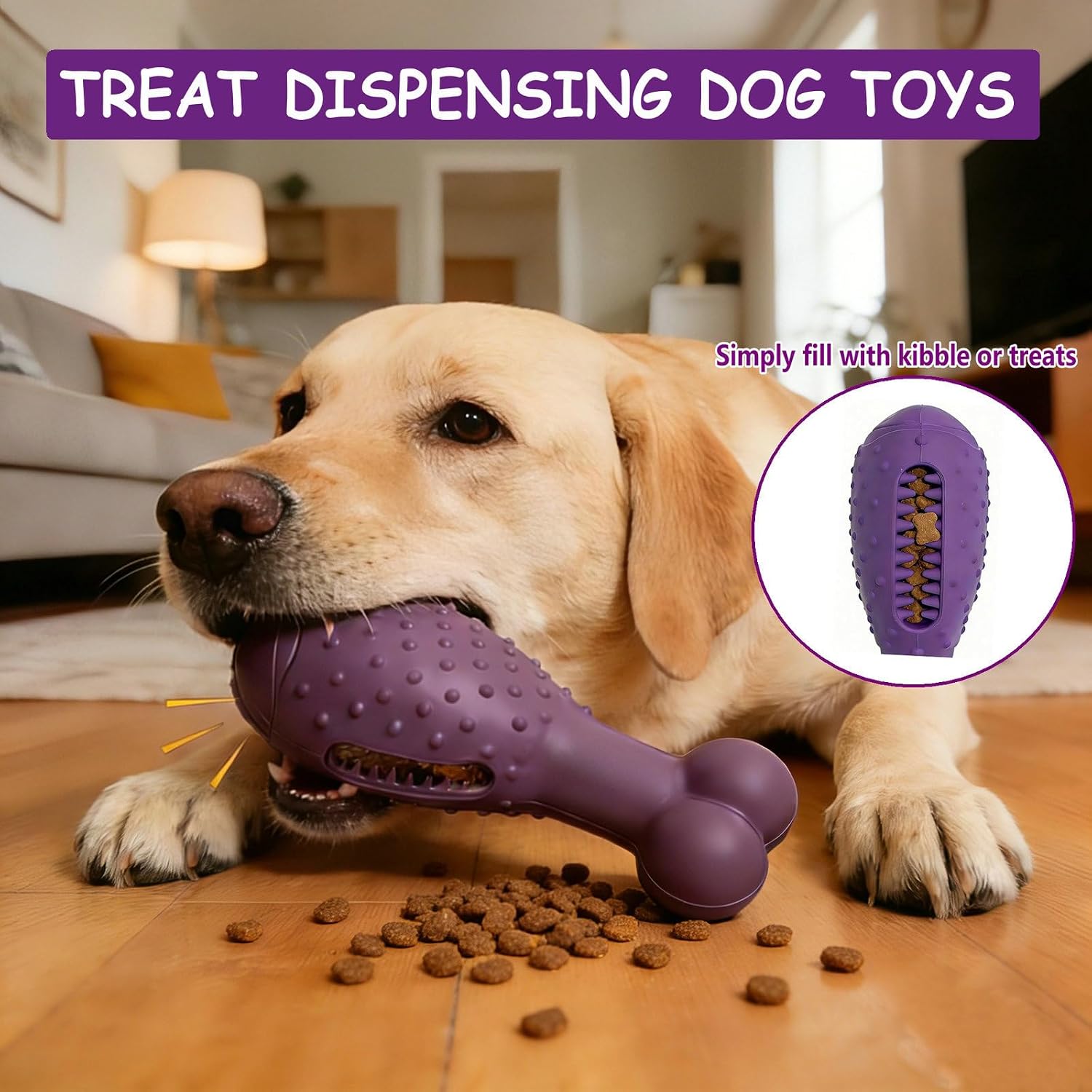Natural Rubber Squeaky Dog Chew Toy for Aggressive Chewers image 4