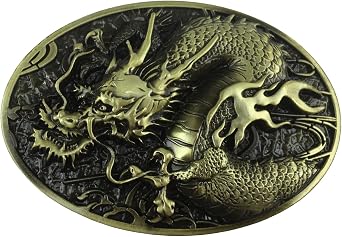 Antique Dragon Belt Buckle Metal Western Cowboy Belt Buckle