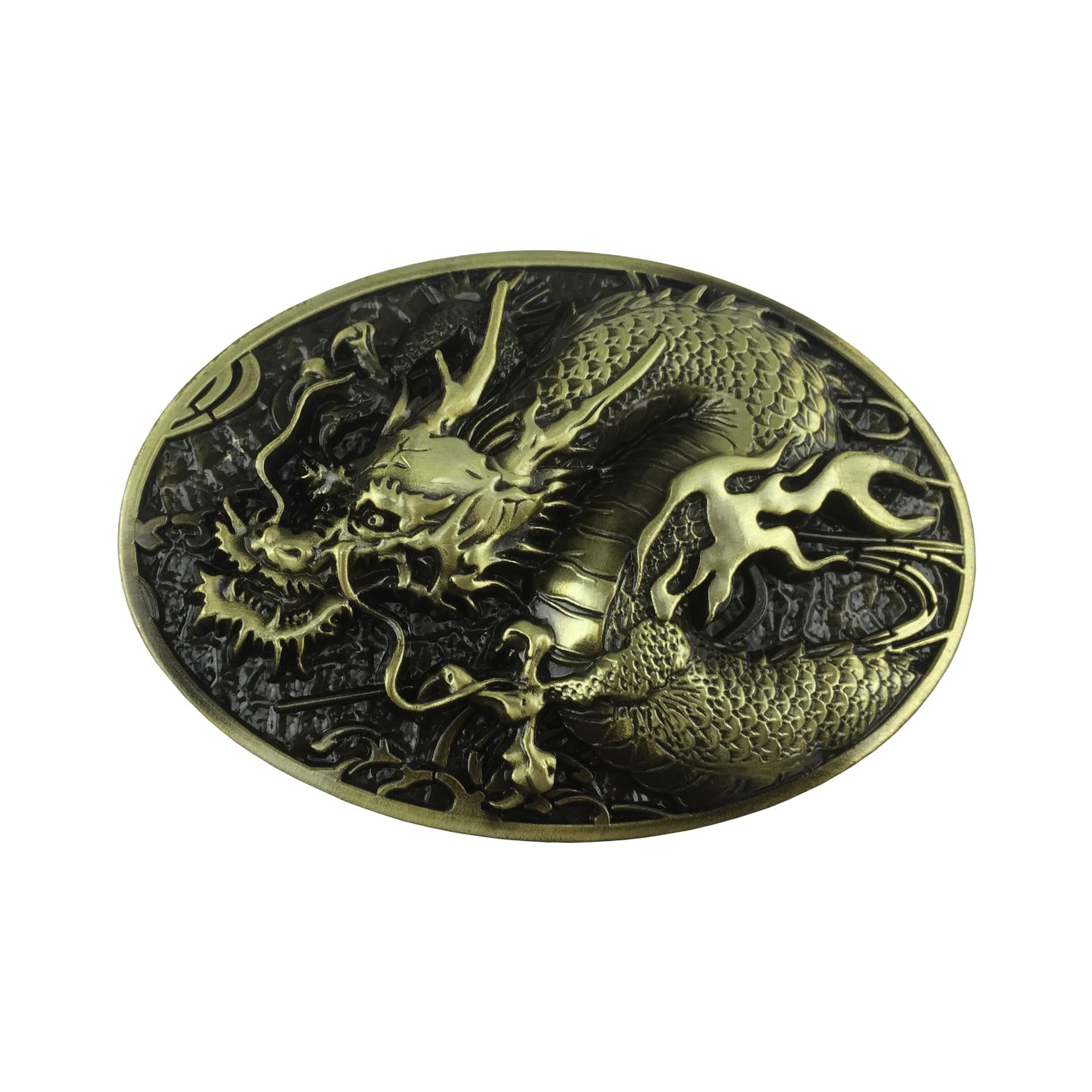 Antique Dragon Belt Buckle Metal Western Cowboy Belt Buckle
