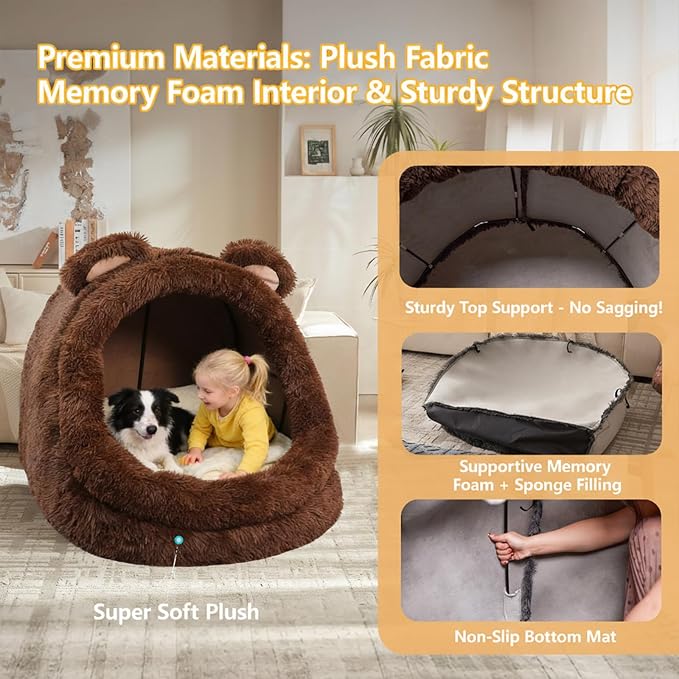 Cama Redonda Perro Grande 140cm Lavable Plegable miniatura 3