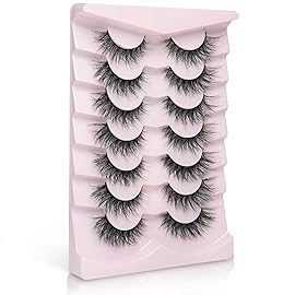 Fake Lashes Natural Wispy Lashes Airy Volume Faux Mink Lashes Fluffy Long False Eye Lashes Sets Pack 18MM Reusable Eyelashes A05