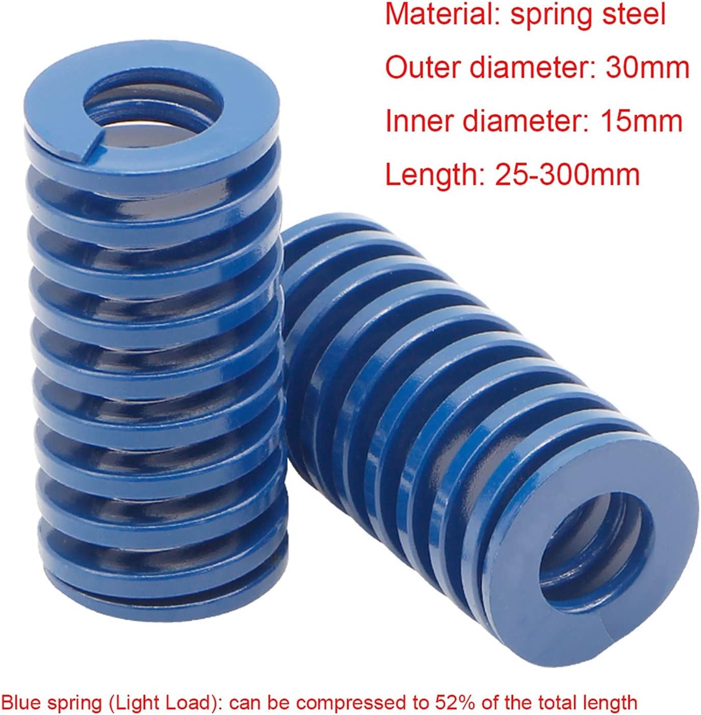 Toy Machinery Replacement Spring Blu-ray Press Compression Spring Compression Mold Spring Outer Diameter 30mm X Inner Diameter 15mm X Length 25-300mm (Length : 30 x 15 x 80mm)