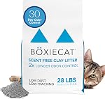 Boxie® Sans parfum 30 Jour de contrôle de l'odeur chat d'argile & Litter Kitty 16 Lb, 99.9% Sans poussière, haut plan dur®, pas de parfums Pas de remplissage, longue durée, facile à scoop