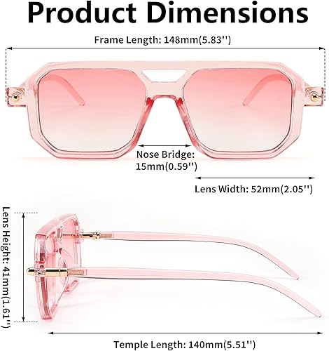 Miniatura 139 de Feisedy - B2622 - Lentes de sol estilo aviador, cuadrados, clásicos de los años 70, unisex, con montura clásica retro y elegante, UV400 Marco