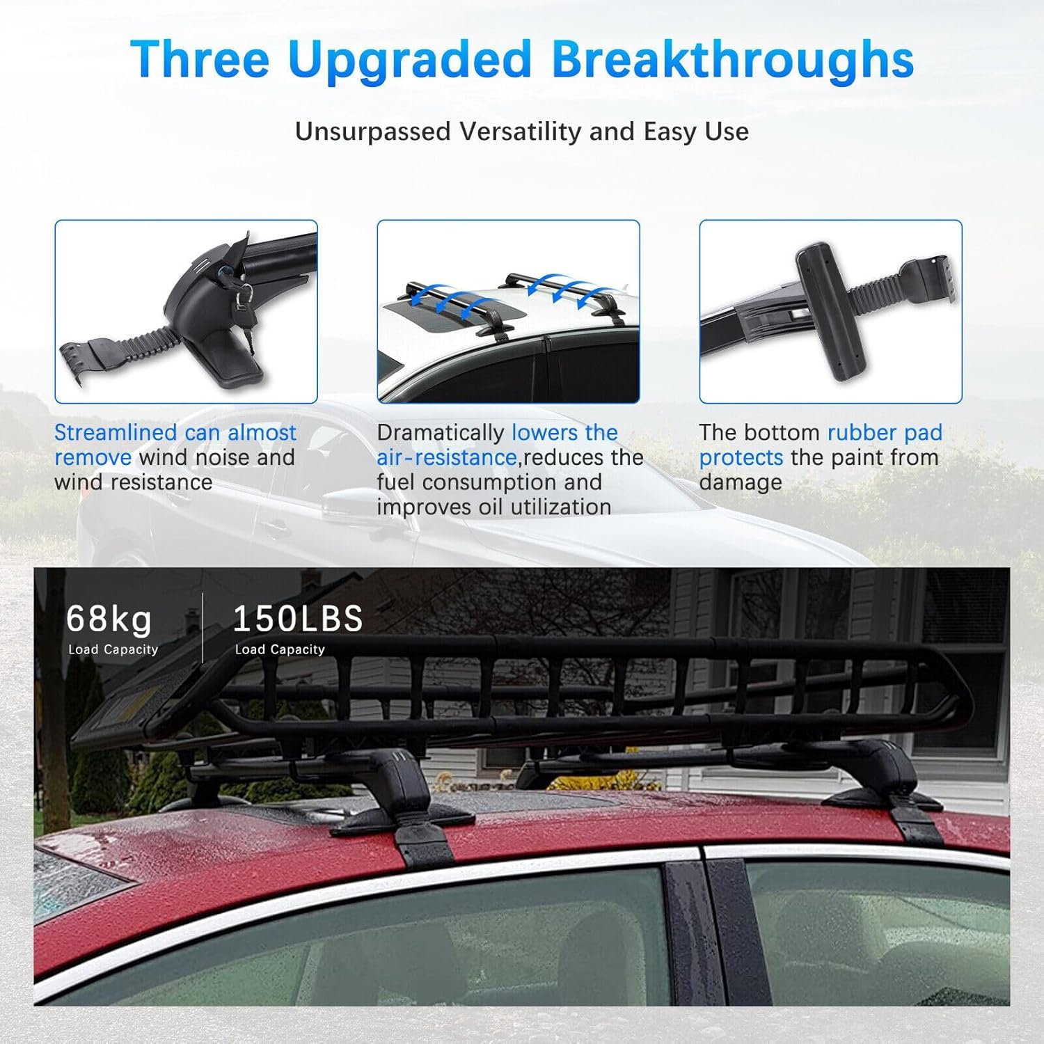 Roof Basket Honda Civic Roof Rack Cross Bars (2006-2020) 165lb