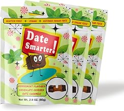 Date Smarter Chocolate Covered Date Caramels - Naturally Sweetened with Real Dates - Vegan, Gluten-Free, Dairy-Free, Refined Sugar-Free, Plant-Based Snack Bites - Great Anytime Snack - 2.8 oz, 3 Pack (Peppermint)