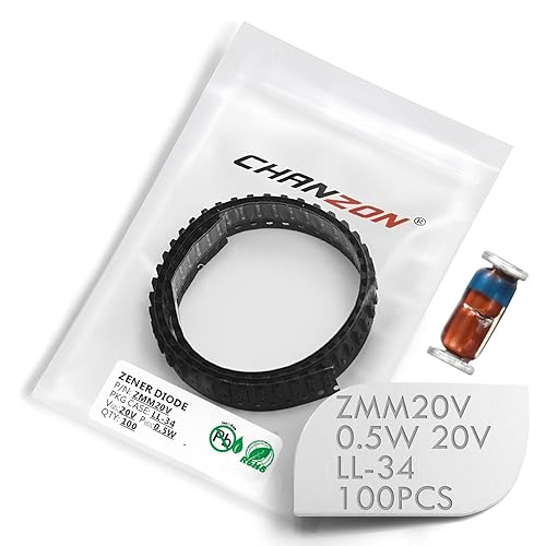 Paquete de 100 piezas Chanzon SMD Zener diodo 0.5W 20V ZMM20V ZMM20 LL-34 (SOD-80 MiniMELF  1206) 0.5 vatios 20 voltios diodos de vidrio de silicio