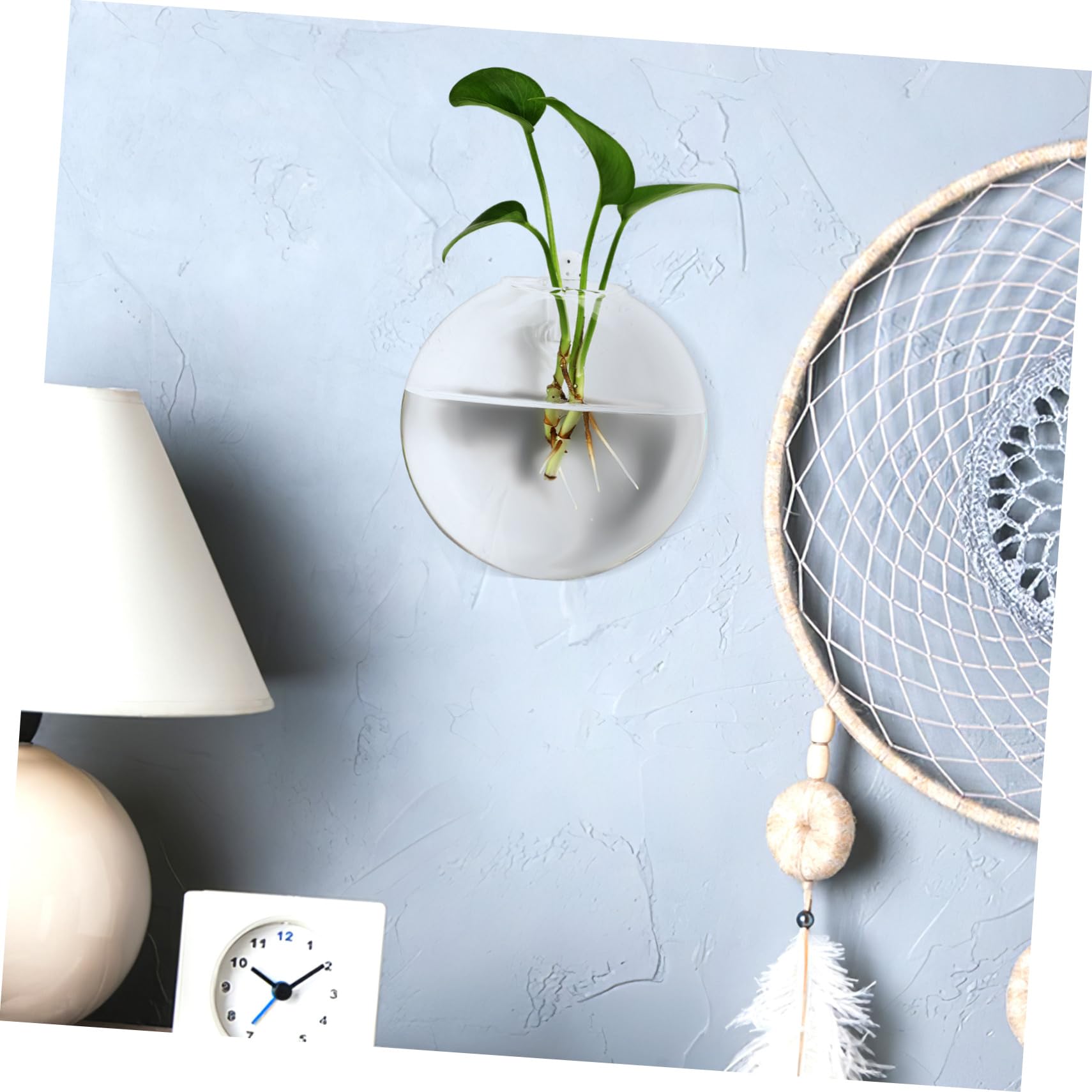 Alipis 4 pièces Lot de Vases Hydroponiques Verre Transparent à Suspendre Mur Support Mural pour Plantes Intérieur Propagation Décoration Élégante pour Maison et Bureau