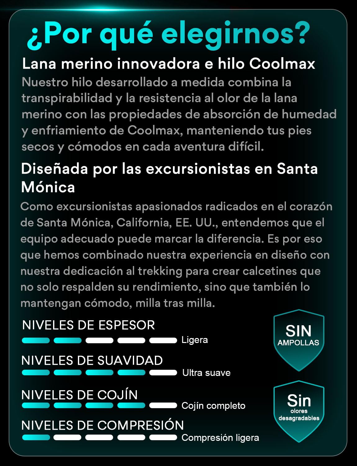 Juclise Calcetines de senderismo de invierno Seamless de lana merino, con amortiguación y que absorben la humedad.