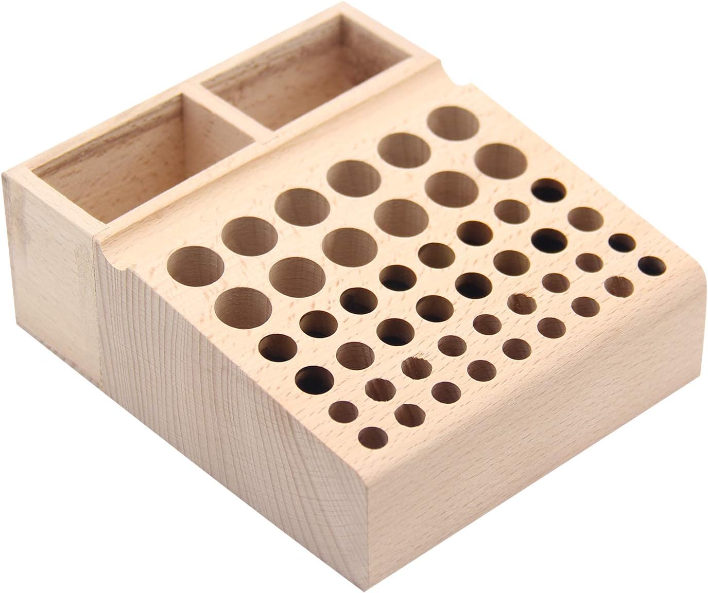 LeatherCraft Tool Holder 48 Holes Upgraded Leather Holder Tool Wooden, Professional Leather Punch Craft Tool Leather Craft Stamp Punch Tool Stand Holder Box Organizer