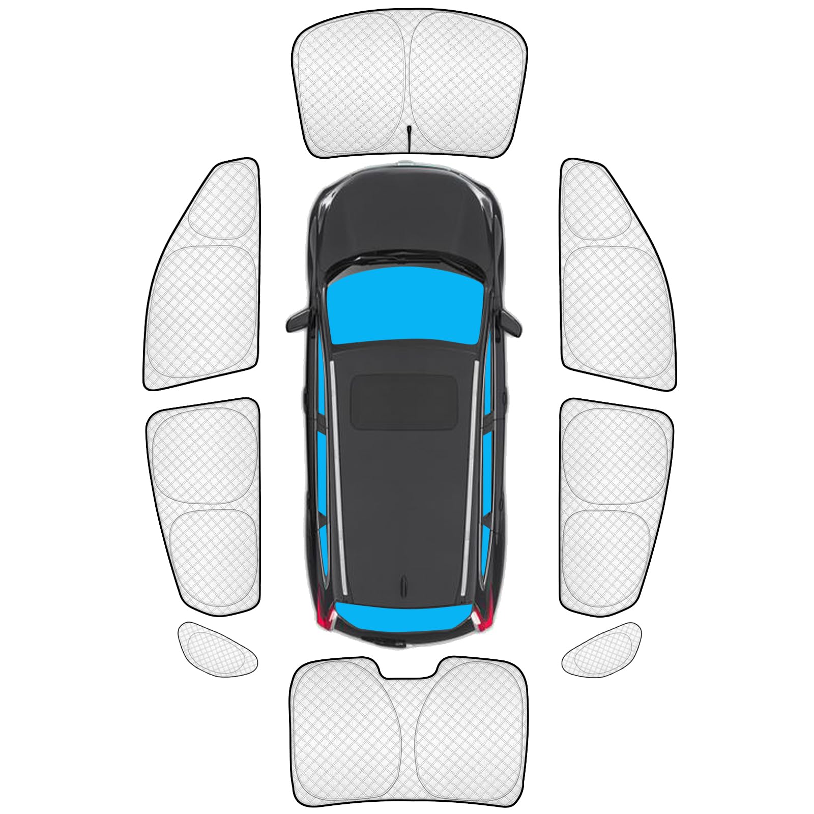 KMF 8pcs Thicken Full Sun Shades for Honda Civic Sedan 2016-2021(Not Hatchback) Accessories, Car Window Covers Sunshade for Windshield Side Rear, UV Block and Blackout Privacy for Camping Outdoor