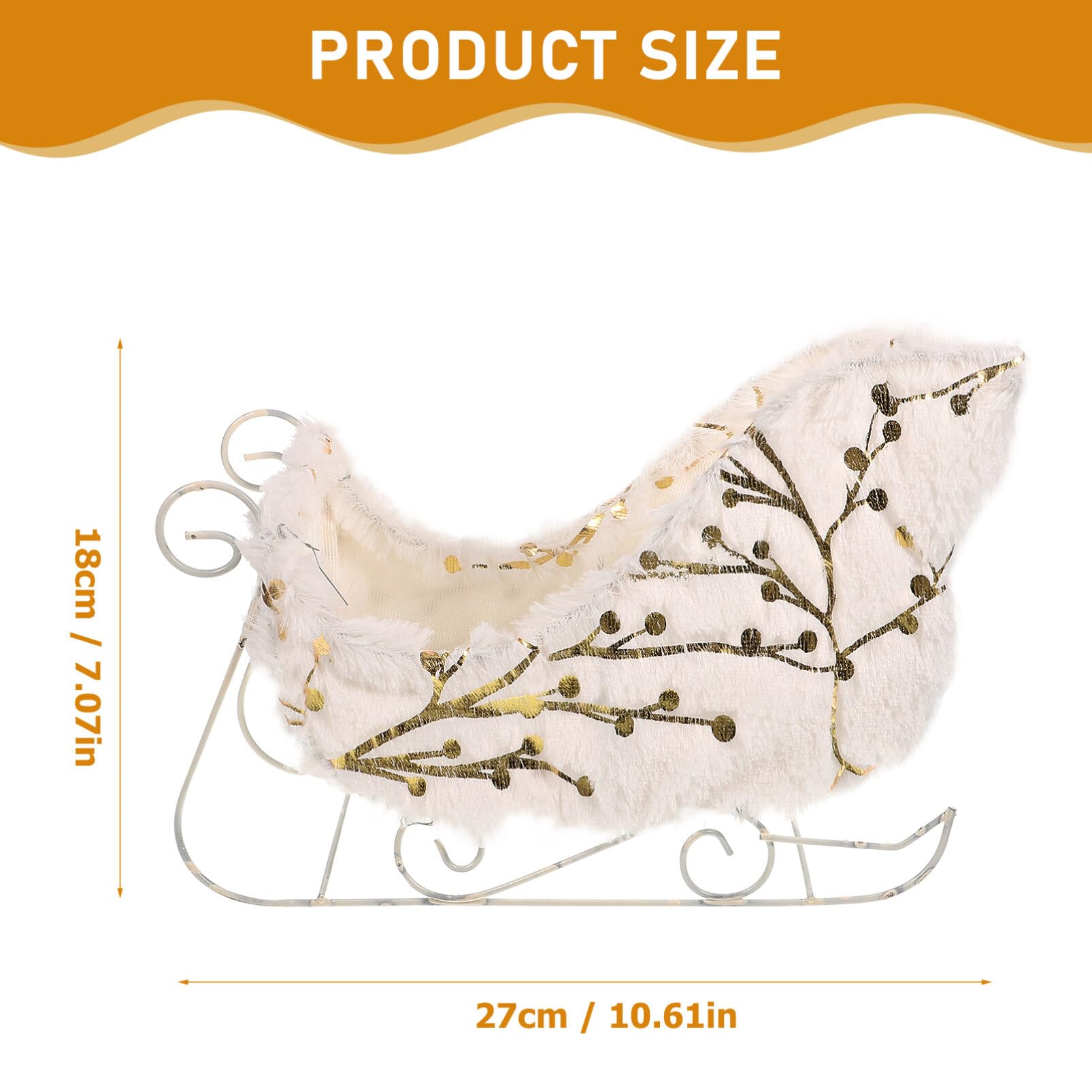 Alipis Santa Sleigh Christmas Decor - White Snowflakes Tabletop Holiday Sleigh Display Metal Sled Candy Bowl Centerpiece