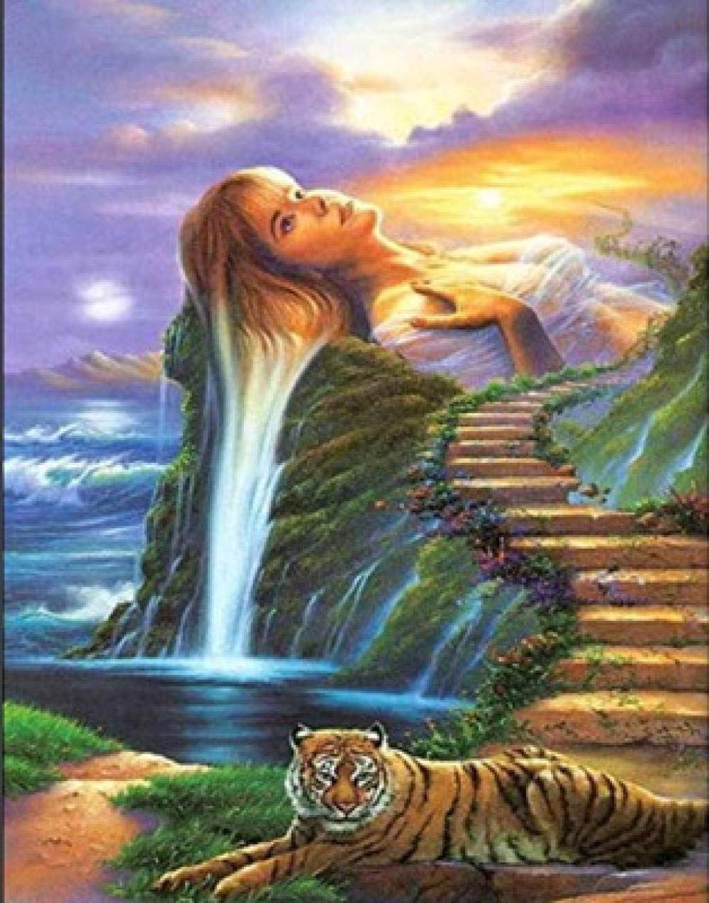 Diamant peinture 5D kit complet pour décorer votre salon style nature sauvage 40x55cm