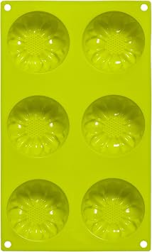 Premier Housewares 6 Daisy Cake Mould Tray - Lime Green
