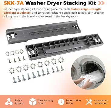2026 UPGRADED SKK-7A SKK8K Samsung washer dryer stacking kit - Fit for Samsung 27-Inch Front-Load Washers and Dryers - Samsung laundry stacking kit-Replaces SKK-7A, SKK-8K, SK-5A, SK-5AXAA by Blutoget